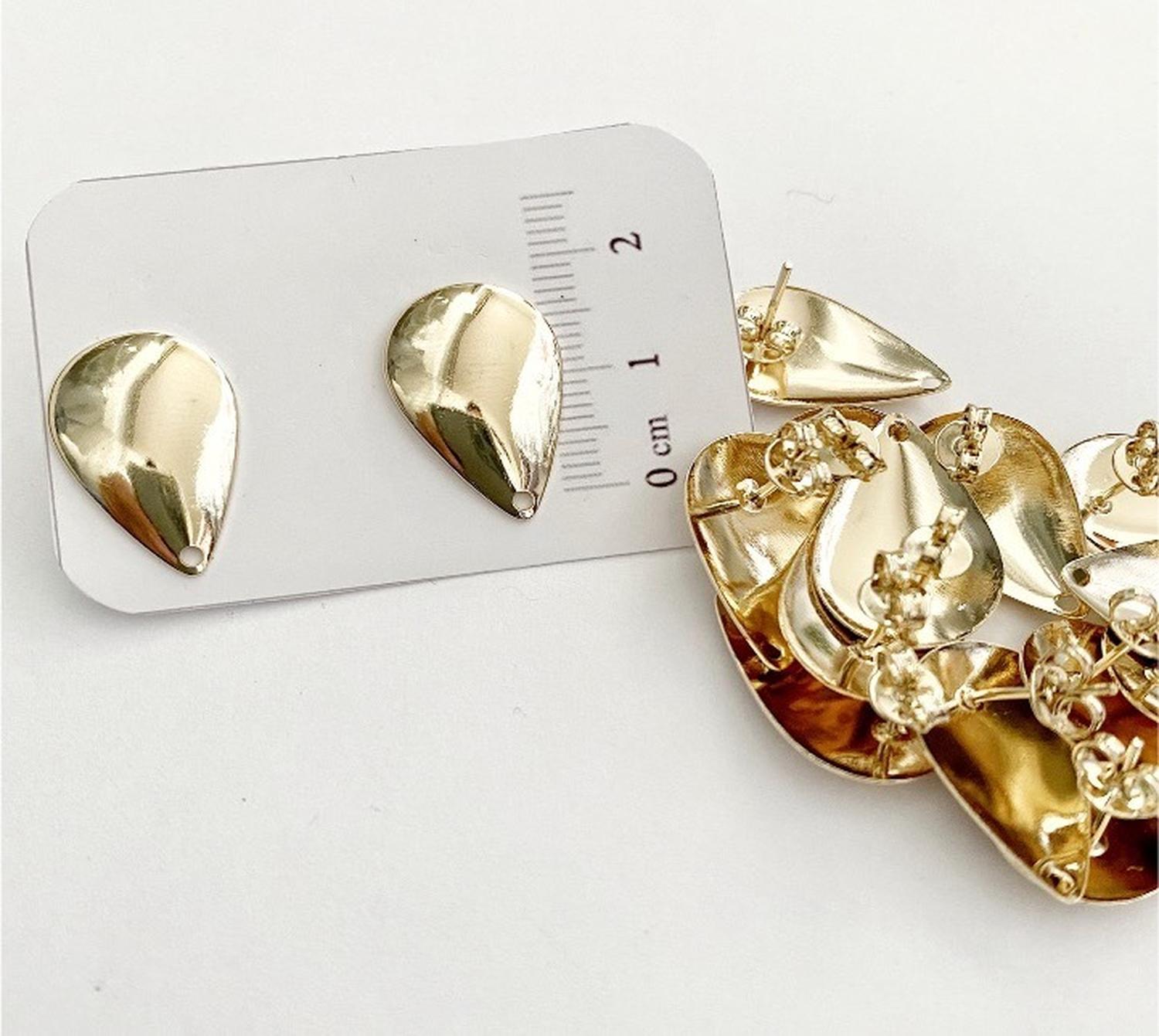 SET X6 PARES DE BASES DE AROS CON BAÑO DE ORO MODELO 1 AC0363 - 1