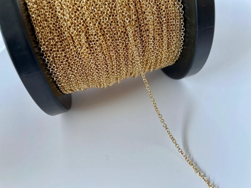 CADENA DE ESLABONES REDONDOS CON BAÑO DE ORO 18K AC8879 - 1