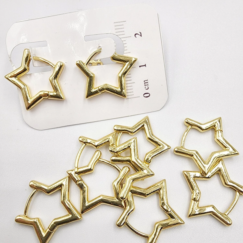 SET DE 6 PARES DE BASES DE AROS CON BAÑO DE ORO MODELOS 1 TAMAÑO TALLA UNICA HUGESTRELLA - 1