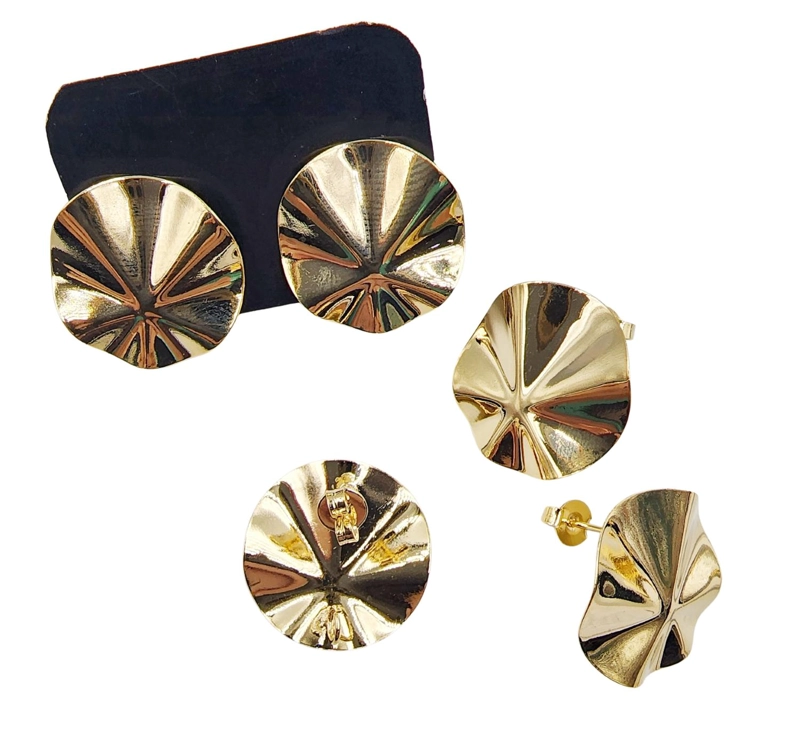 SET X6 PARES DE BASES DE AROS CON BAÑO DE ORO MODELO 8 AC12650 - 1