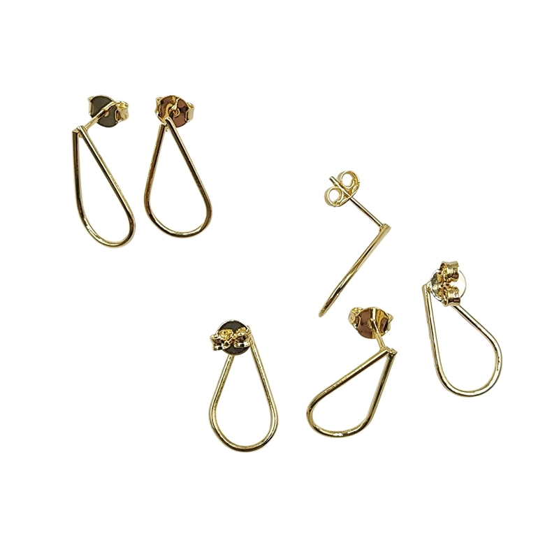 SET X6 PARES DE BASES DE AROS CON BAÑO DE ORO MODELO 4 AC1380 - 1