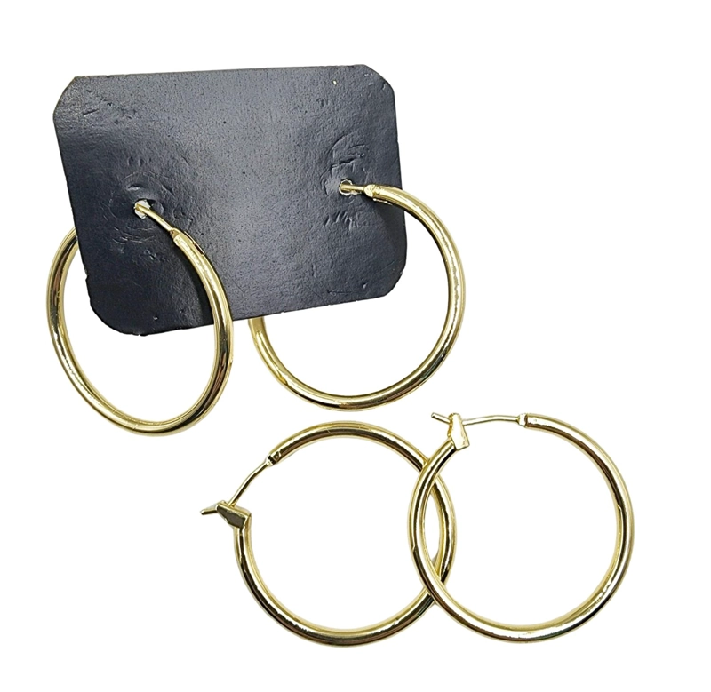 SET X6 PARES DE BASES DE AROS CON BAÑO DE ORO MODELO 4 HOOP7 - 1