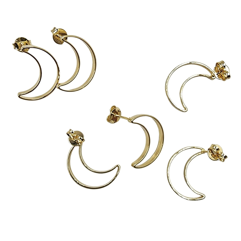 SET X6 PARES DE BASES DE AROS CON BAÑO DE ORO MODELO 4 AC1487 - 1