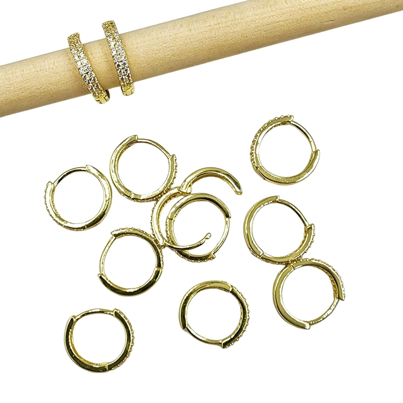 SET X6 PARES DE BASES DE AROS CON BAÑO DE ORO MODELO 8 HUG-SOLO8 - 1