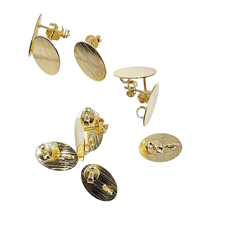SET DE 6 PARES DE BASES DE AROS CON BAÑO DE ORO MODELOS 4 TAMAÑO TALLA UNICA AC8223 - 1