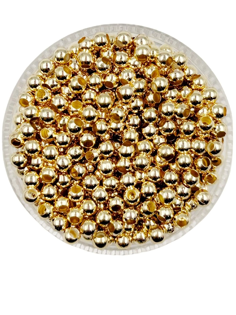 BALINES PEQUEÑOS PARA BISUTERIA DE BAÑO DE ORO 5GR TAMAÑO TALLA UNICA BOL3X1.5 - 1