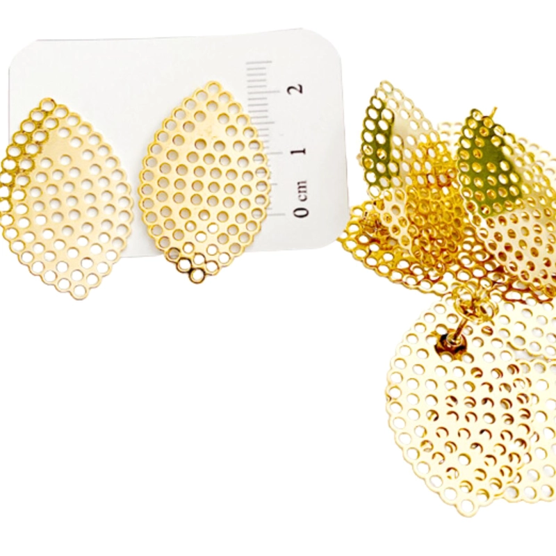 SET X6 PARES DE BASES DE AROS CON BAÑO DE ORO MODELO 8 AC12226 - 1