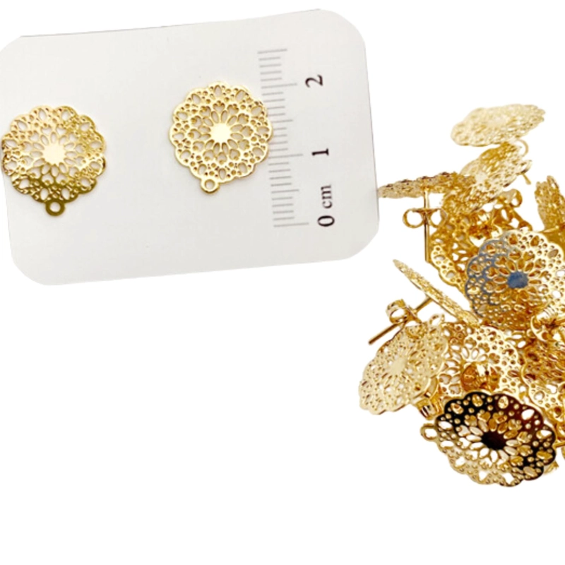 SET X6 PARES DE BASES DE AROS CON BAÑO DE ORO MODELO 4 AC80192 - 1