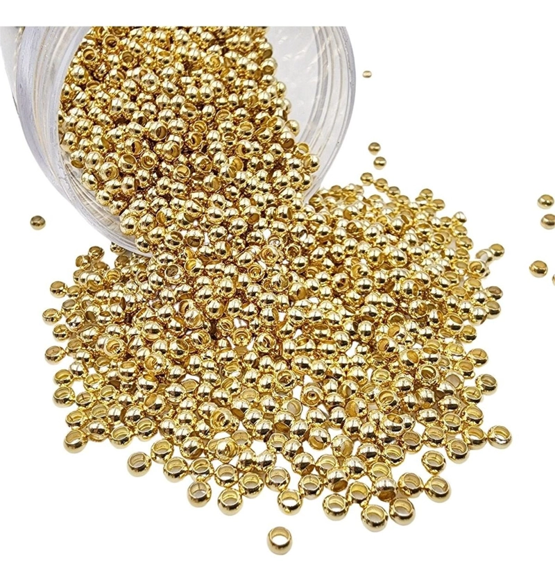 BALINES PEQUEÑOS PARA BISUTERIA DE BAÑO DE ORO 5GR TAMAÑO TALLA UNICA BOL2.5X1.5 - 1