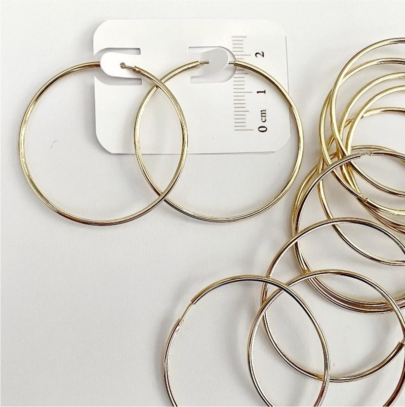 SET X6 PARES DE BASES DE AROS CON BAÑO DE ORO MODELO 7 B6687 - 1