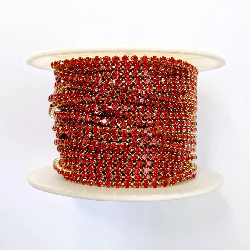 ROLLO DE STRASS 2.5MM 10 METROS TAMAÑO TALLA UNICA ROJO - 1
