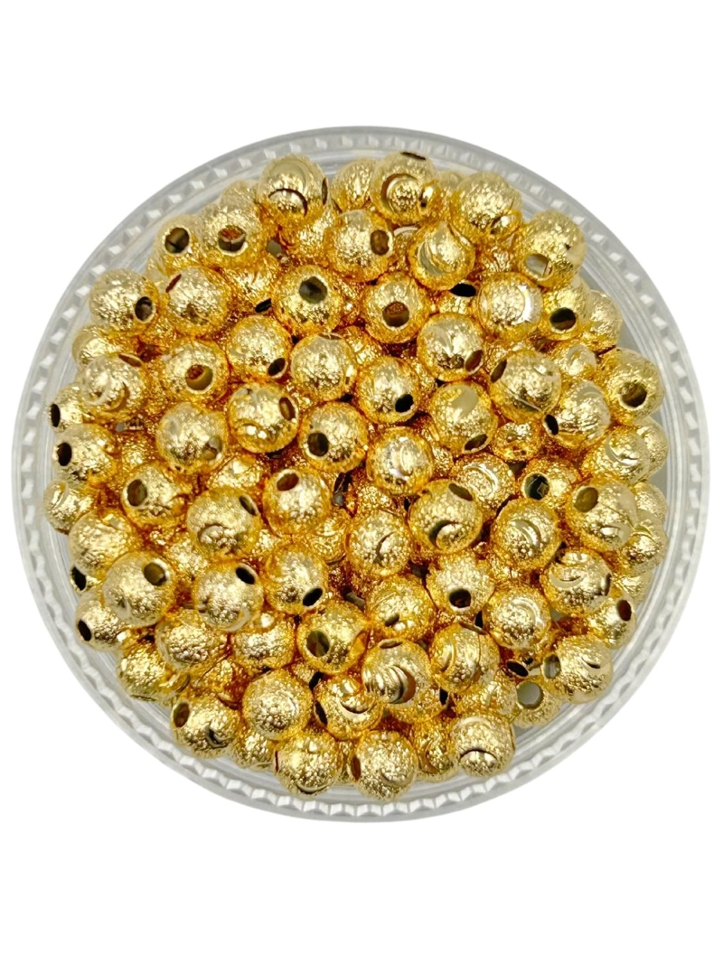 BALINES DIAMANTADOS PARA BISUTERIA DE BAÑO DE ORO 5GR TAMAÑO TALLA UNICA BOL4X1.2D - 1