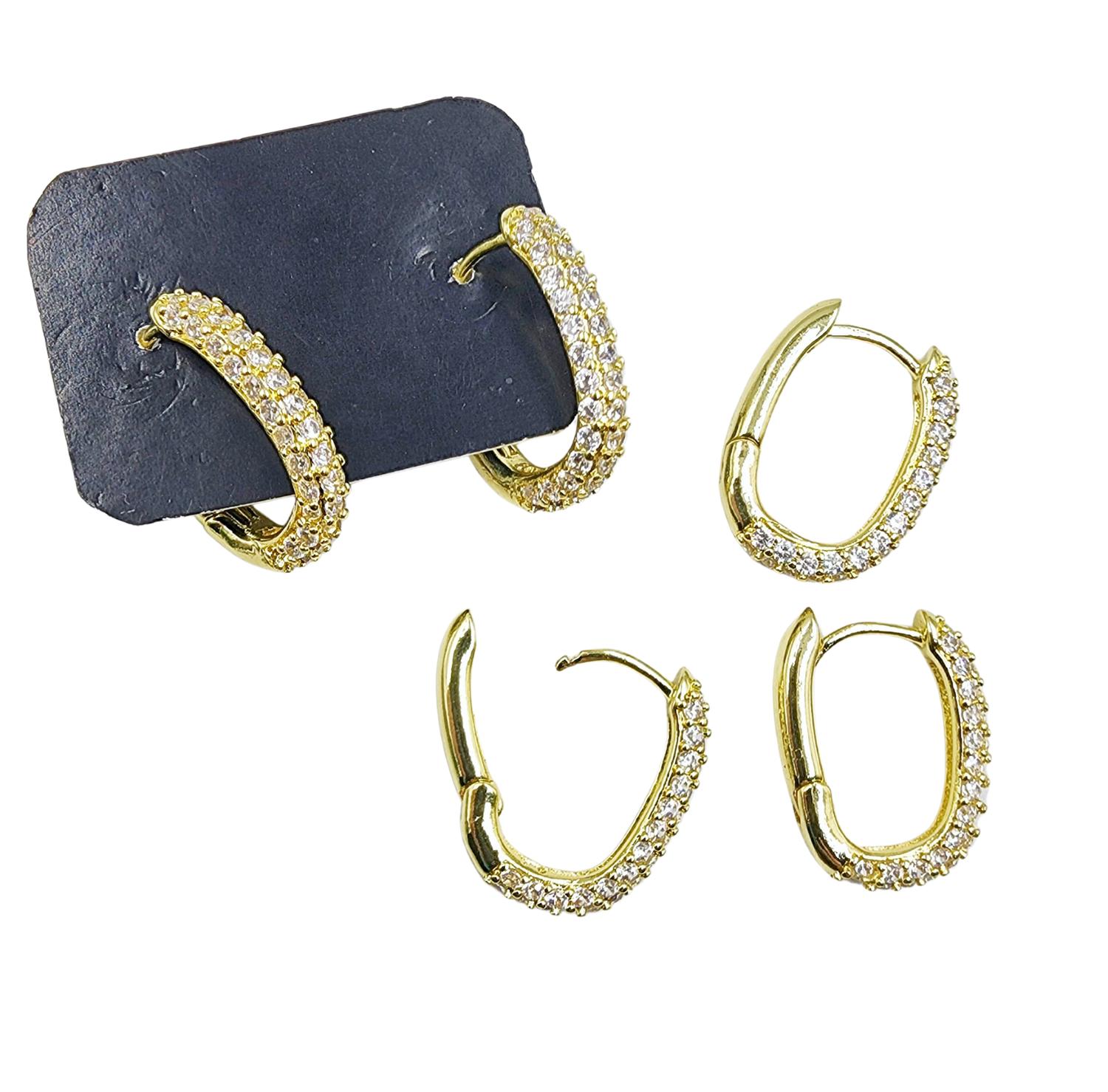 SET X6 PARES DE BASES DE AROS CON BAÑO DE ORO MODELO 9 HUGSOLO12 - 1