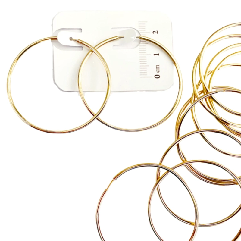 SET X6 PARES DE BASES DE AROS CON BAÑO DE ORO MODELO 7 BB6686 - 1