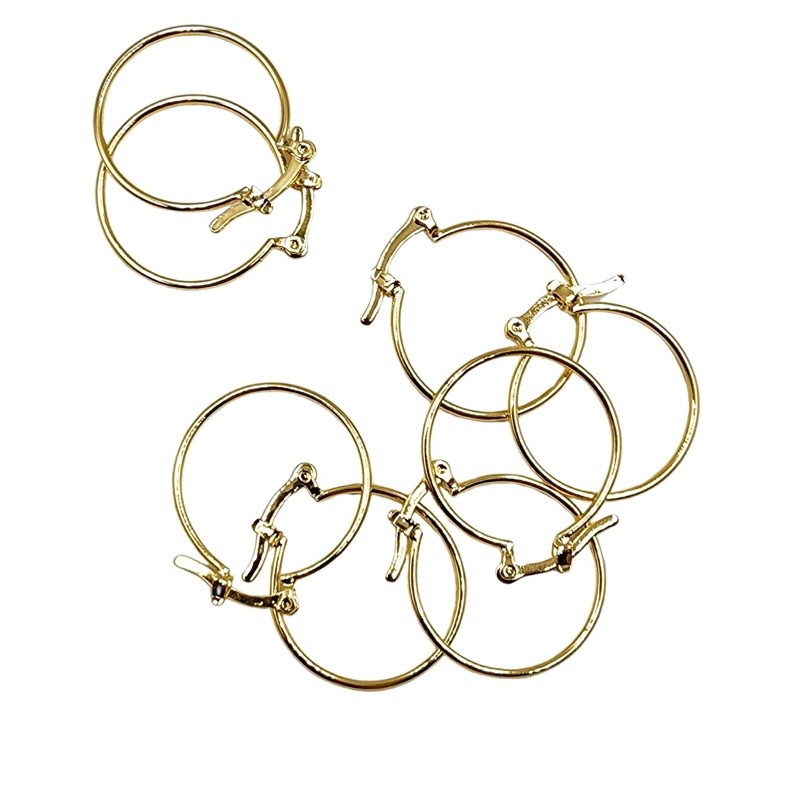 SET X6 PARES DE BASES DE AROS CON BAÑO DE ORO MODELO 7 B7077 - 1