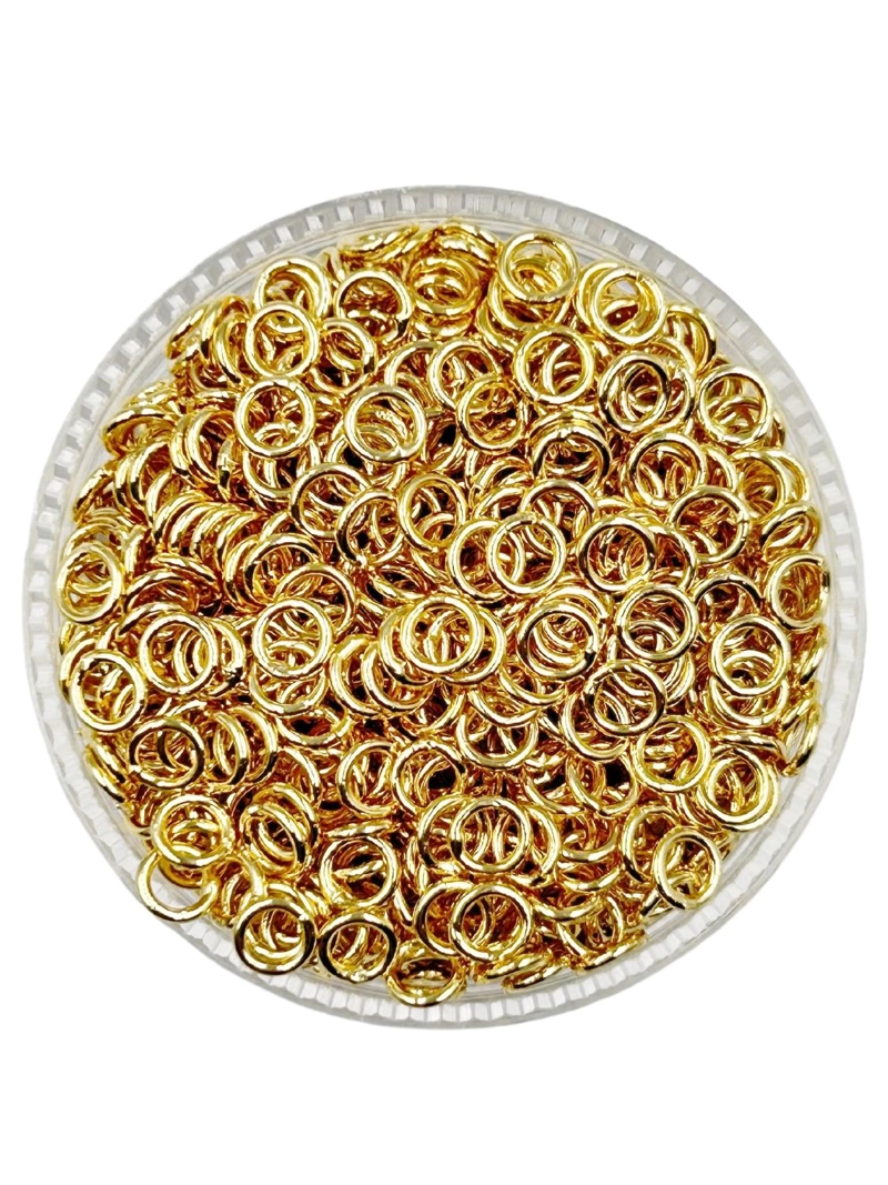 ARGOLLAS DELGADAS Y CERRADAS PARA BISUTERIA DE BAÑO DE ORO 5GR - 1