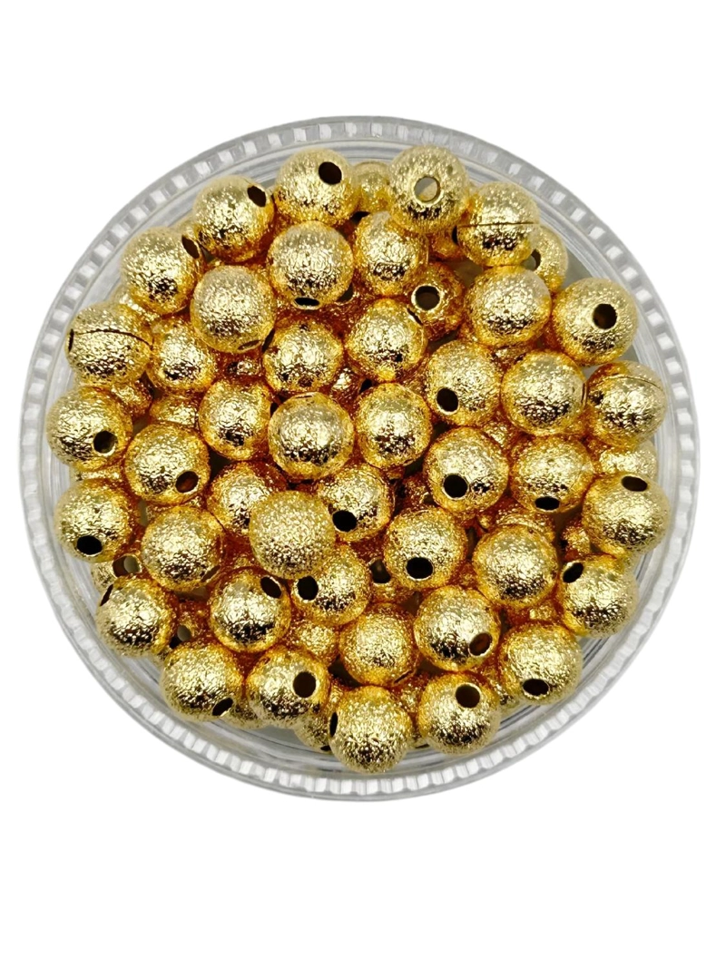 BALINES DIAMANTADOS PARA BISUTERIA DE BAÑO DE ORO 5GR TAMAÑO TALLA UNICA BOL5X1.5D - 1