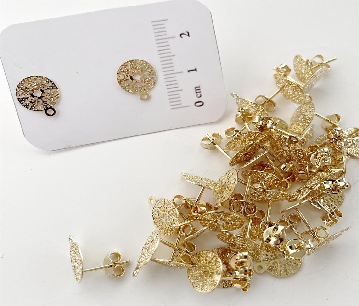 SET X12 PARES DE BASES DE AROS CON BAÑO DE ORO MODELO 4 AC8022 - 1