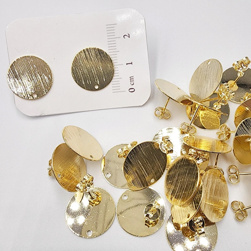 SET X6 PARES DE BASES DE AROS CON BAÑO DE ORO MODELO 3 AC127191 - 1