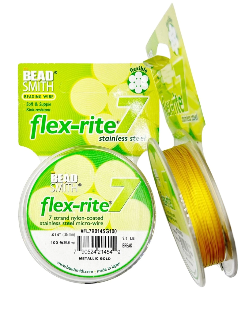 HILO DE ACERO PARA PIEDRAS FLEXRITE 7 HILOS 9.14M TAMAÑO TALLA UNICA DORADO - 1