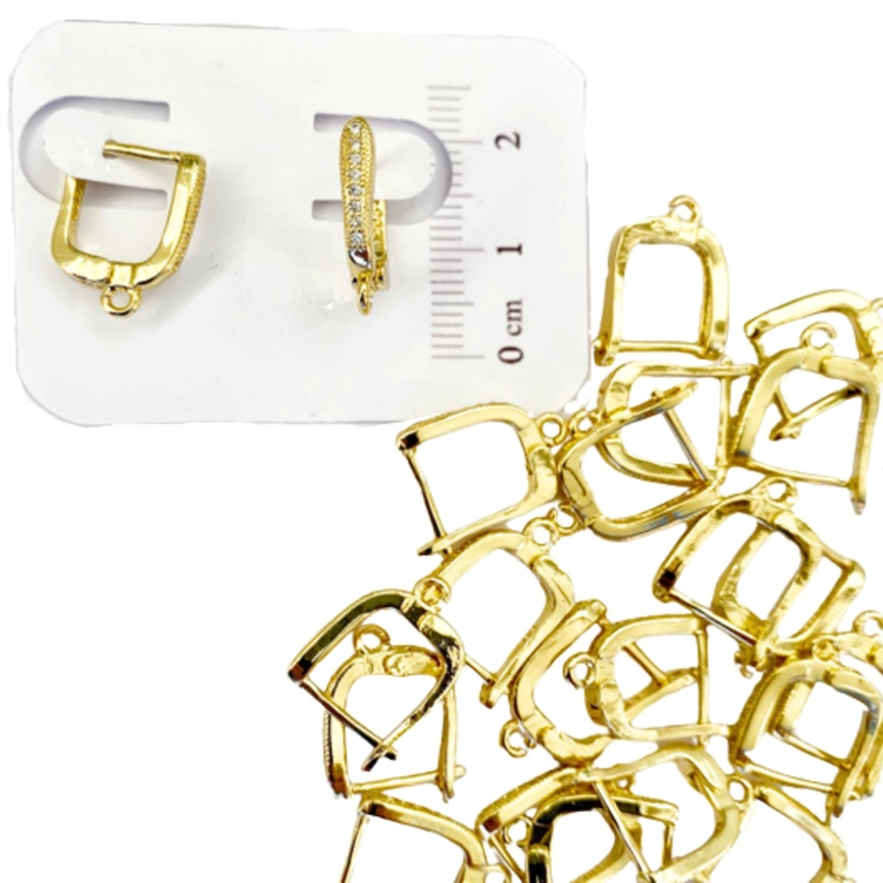 SET X6 PARES DE BASES DE AROS CON BAÑO DE ORO MODELO 3 ZIRDOR - 1