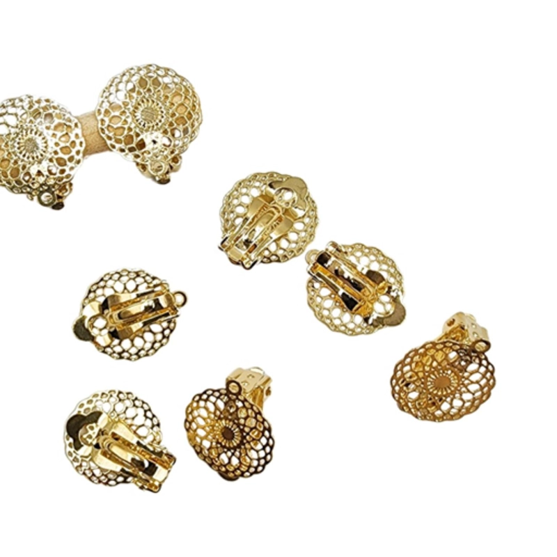 SET X6 PARES DE BASES DE AROS CON BAÑO DE ORO MODELO 3 AC80212 - 1