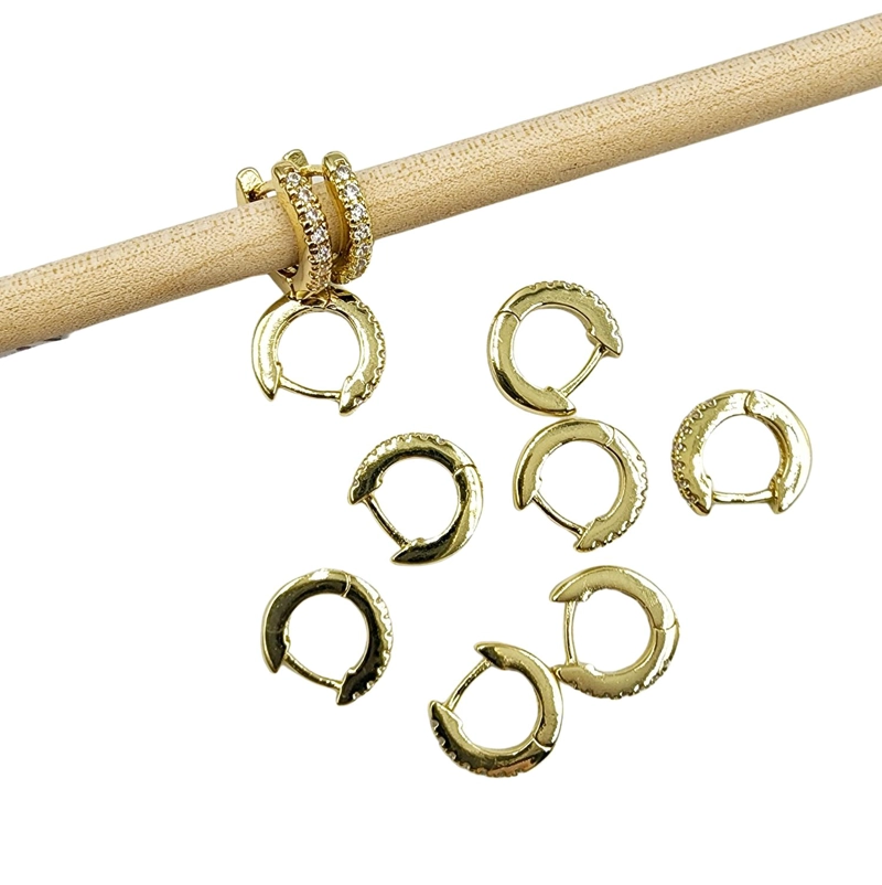 SET DE 6 PARES DE BASES DE AROS CON BAÑO DE ORO MODELOS 2 TAMAÑO TALLA UNICA HUGSOLO9 - 1