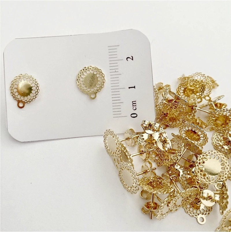 SET X12 PARES DE BASES DE AROS CON BAÑO DE ORO MODELO 2 AC10660 - 1