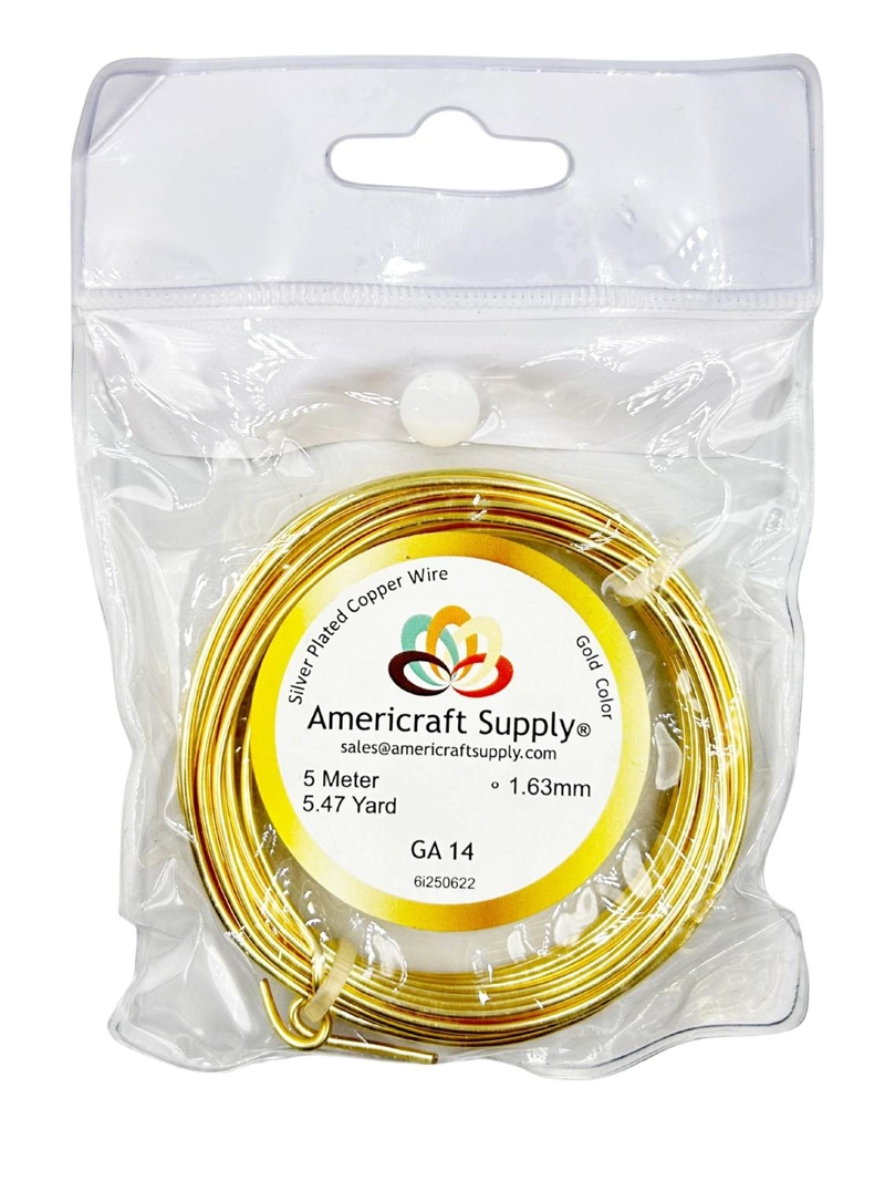 ALAMBRE PARA BISUTERIA AMERICRAFT SUPPLY CALIBRE 14. TAMAÑO TALLA UNICA - 1