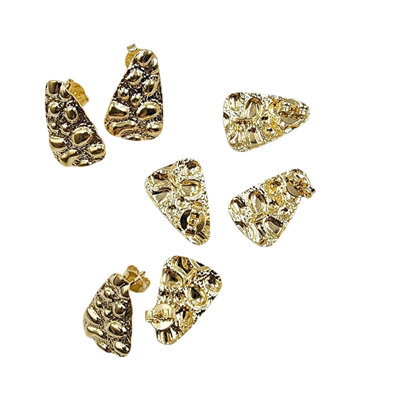 SET DE 6 PARES DE BASES DE AROS CON BAÑO DE ORO MODELOS 5 TAMAÑO TALLA UNICA AC10210 - 1