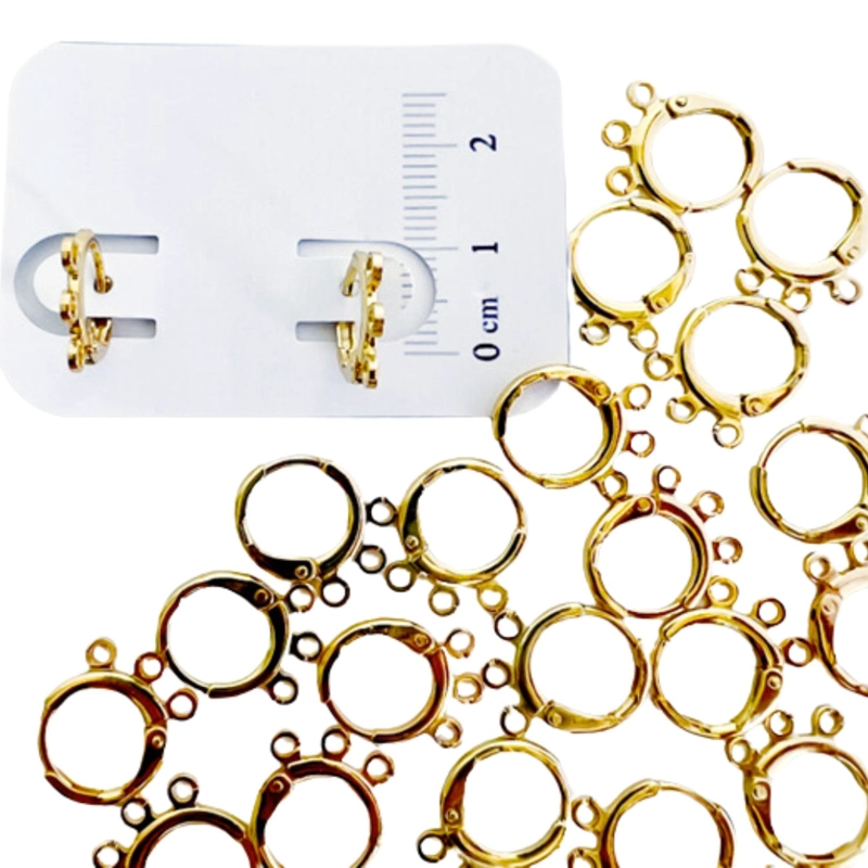 SET X6 PARES DE BASES DE AROS CON BAÑO DE ORO MODELO 6 HUG324K2 - 1