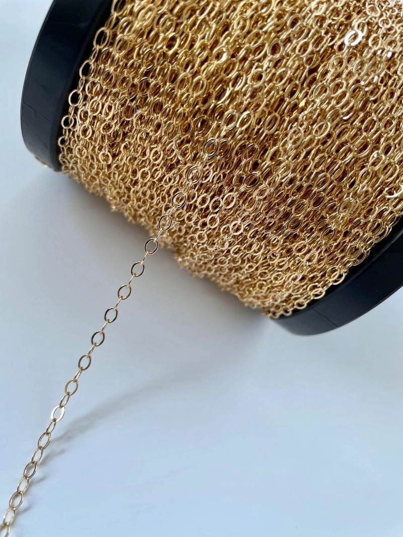CADENA DE ESLABONES CON BAÑO DE ORO 18K AC10053 - 1