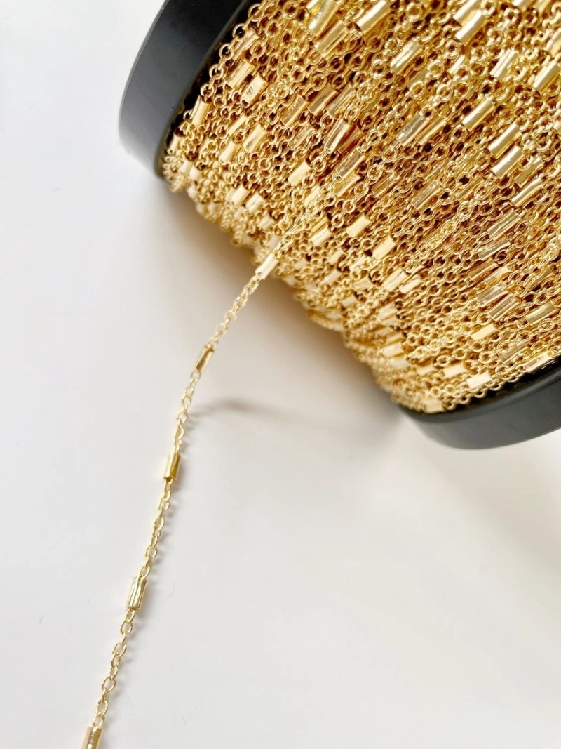 CADENA DE ESLABONES CON BAÑO DE ORO 18K AC13269 - 1