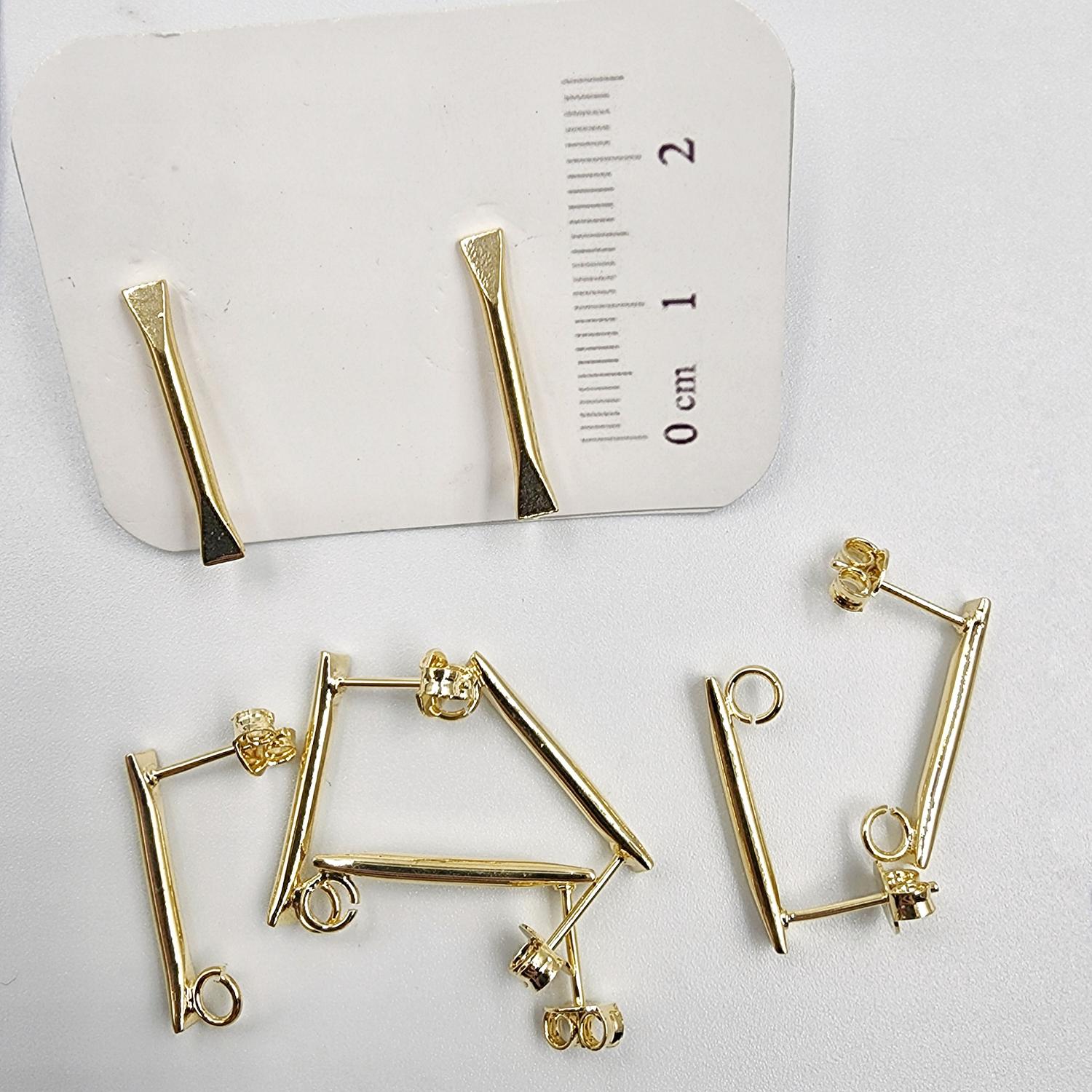 SET X6 PARES DE BASES DE AROS CON BAÑO DE ORO MODELO 2 AC10471 - 1