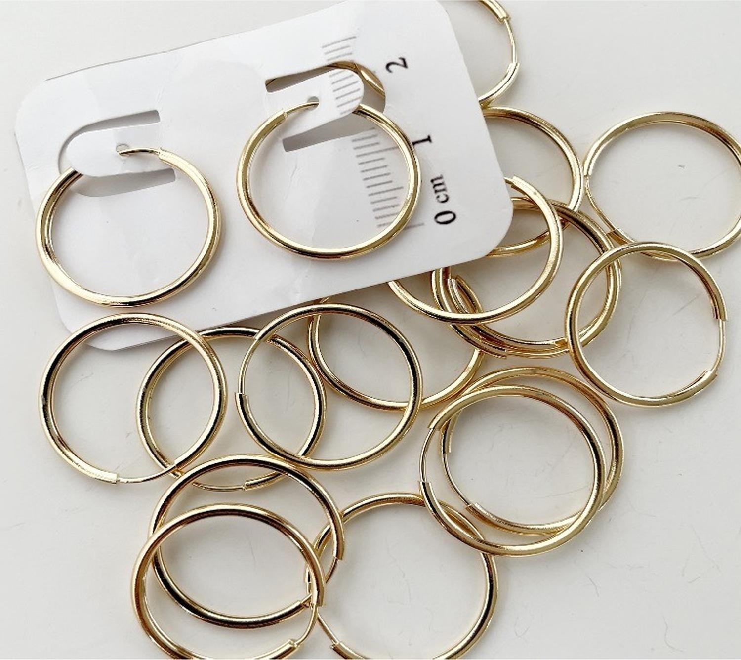 SET X6 PARES DE BASES DE AROS CON BAÑO DE ORO MODELO 2 B6682 - 1