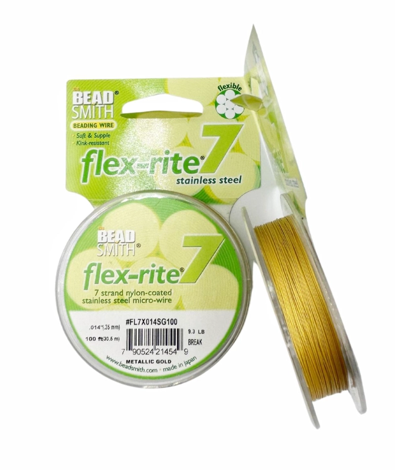 HILO DE ACERO PARA PIEDRAS FLEXRITE 7 HILOS 30.5M TAMAÑO TALLA UNICA DORADO - 1