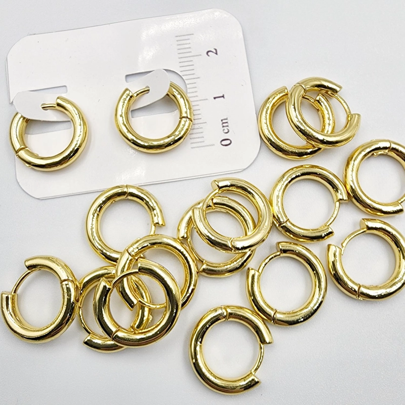 SET DE 6 PARES DE BASES DE AROS CON BAÑO DE ORO MODELOS 3 TAMAÑO TALLA UNICA HUGSOLO5 - 1
