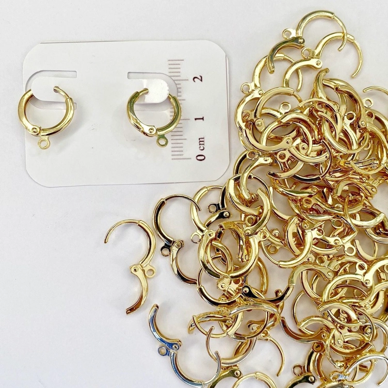 SET DE 10 PARES DE BASES PARA AROS TAMAÑO TALLA UNICA DORADO - 1