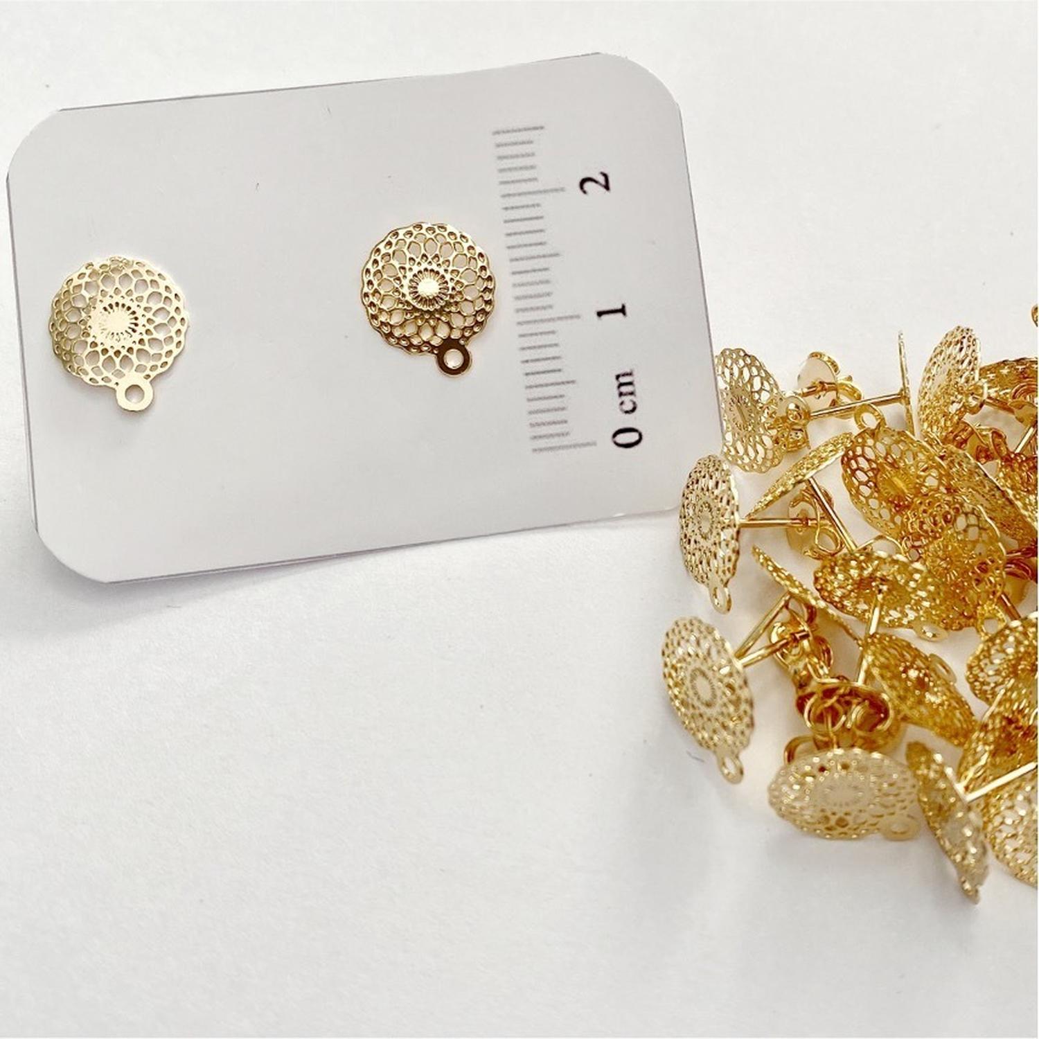 SET X12 PARES DE BASES DE AROS CON BAÑO DE ORO MODELO 4 AC8020 - 1