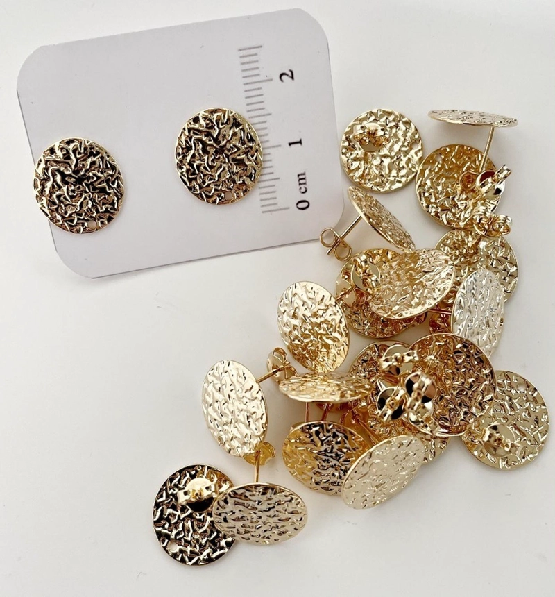 SET X6 PARES DE BASES DE AROS CON BAÑO DE ORO MODELO 3 AC10354 - 1
