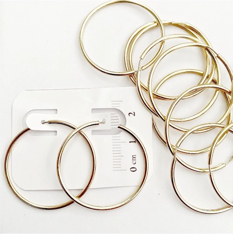SET DE 6 PARES DE BASES DE AROS CON BAÑO DE ORO MODELOS 3 TAMAÑO TALLA UNICA B6685 - 1
