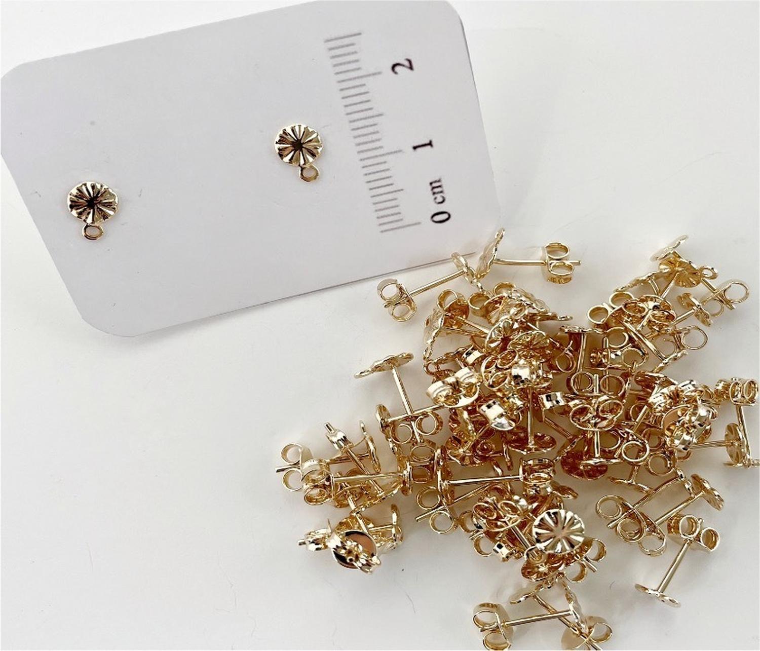 SET X12 PARES DE BASES DE AROS CON BAÑO DE ORO MODELO 1 AC4806 - 1