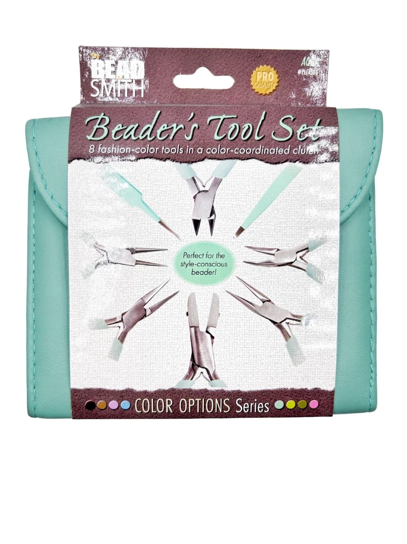 ESTUCHE DE HERRAMIENTAS PARA BISUTERIA DE CUERO BEADSMITH TAMAÑO TALLA UNICA AQUA - 1