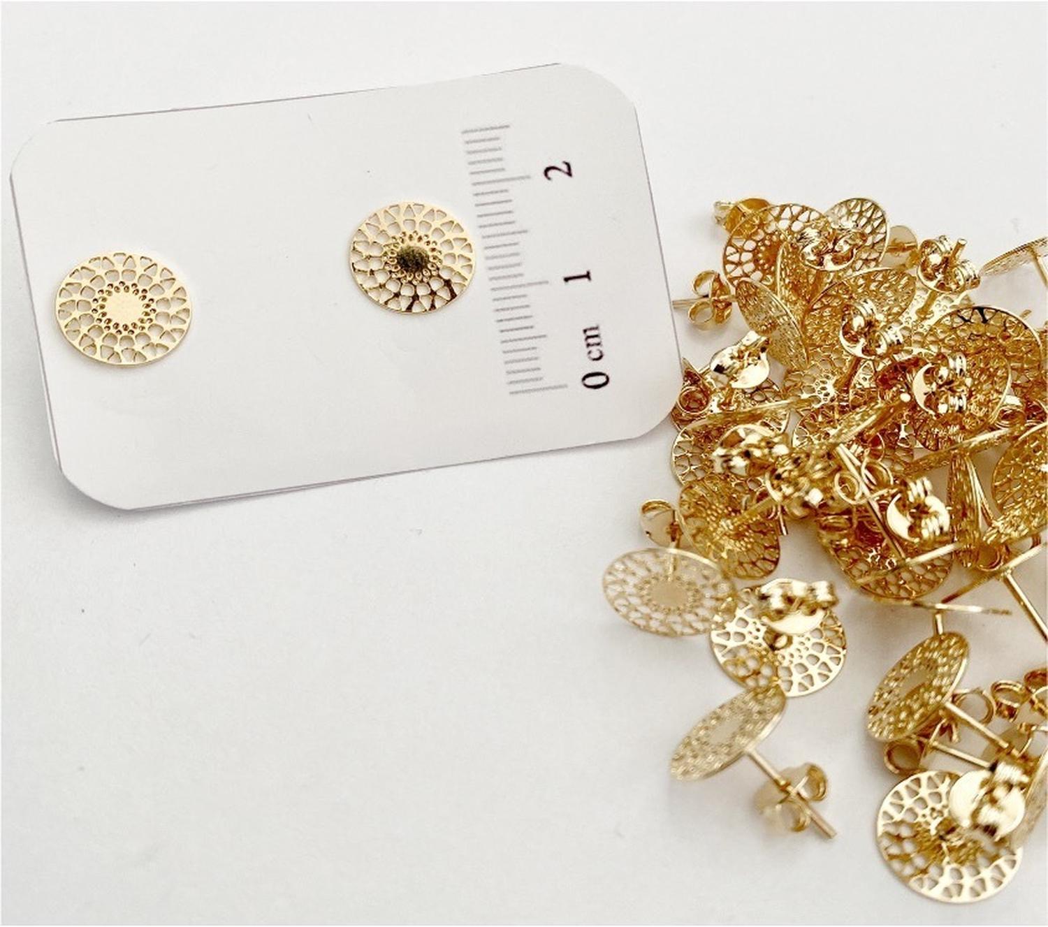 SET X12 PARES DE BASES DE AROS CON BAÑO DE ORO MODELO 4 AC5789-2 - 1