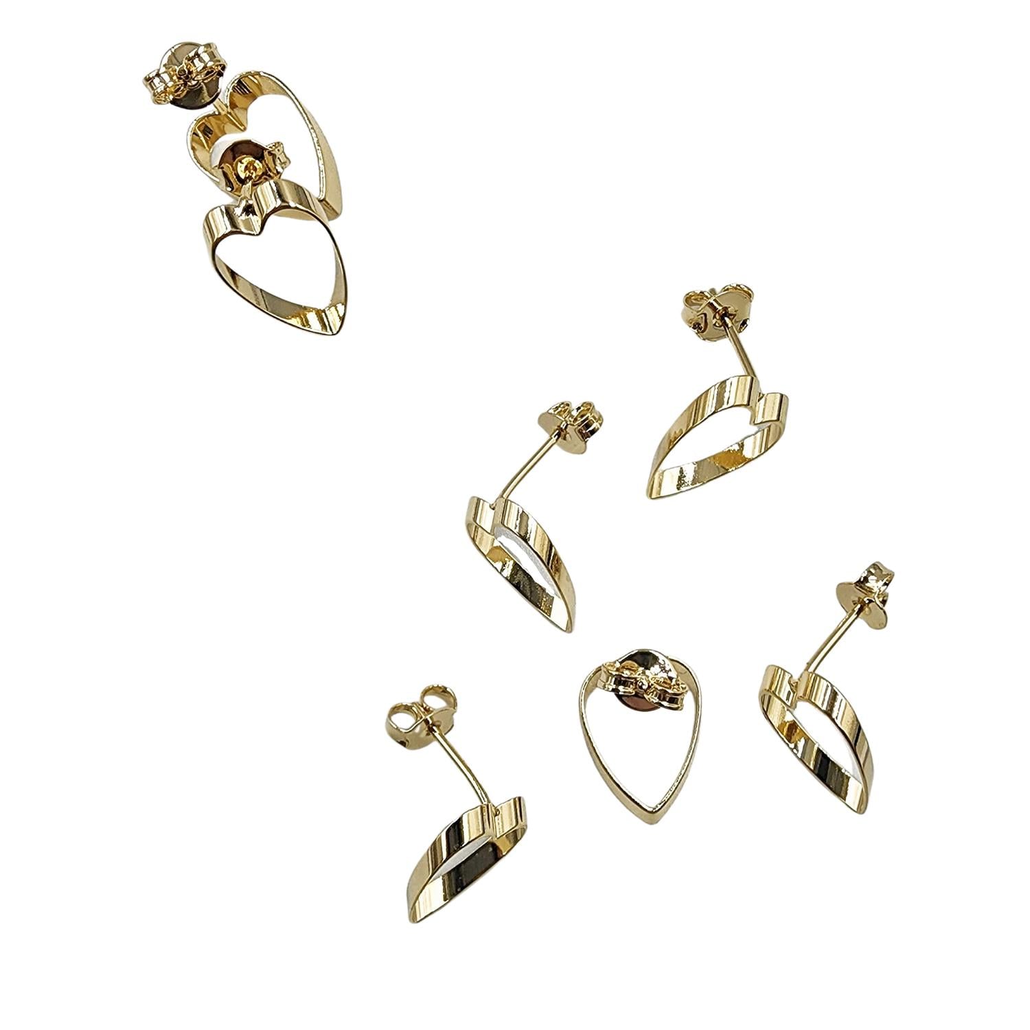 SET X12 PARES DE BASES DE AROS CON BAÑO DE ORO MODELO 4 AC4865 - 1