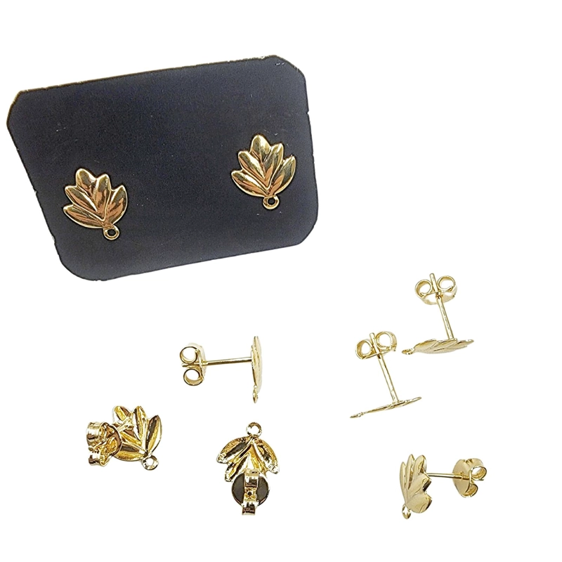 SET DE 12 PARES DE BASES DE AROS CON BAÑO DE ORO MODELOS 1 TAMAÑO TALLA UNICA AC9396 - 1