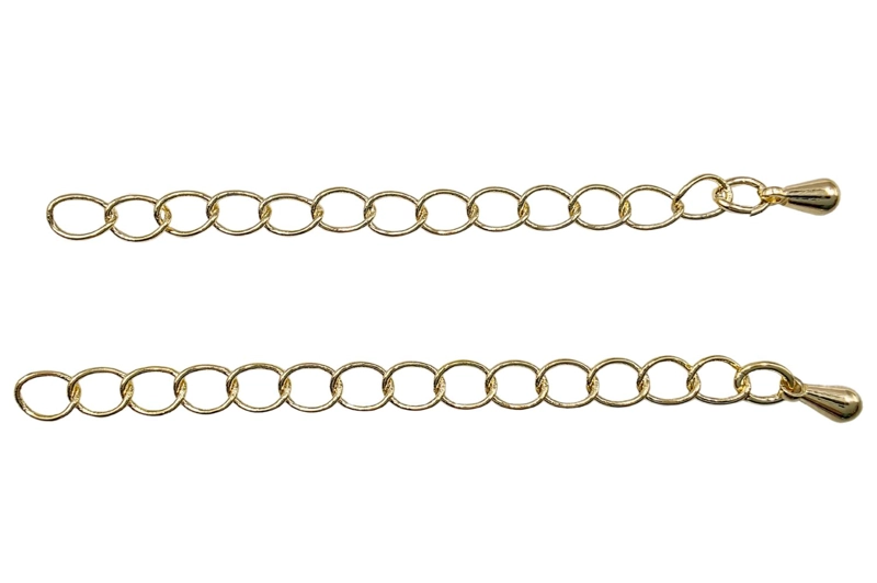 DOCENA DE CADENAS DE EXTENSION 5CM CON BAÑO DE ORO - 1