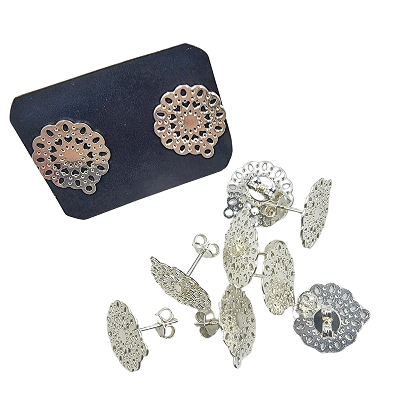 SET DE 6 PARES DE BASES DE AROS CON BAÑO DE ORO MODELOS 4 TAMAÑO TALLA UNICA AC8019/2P - 1