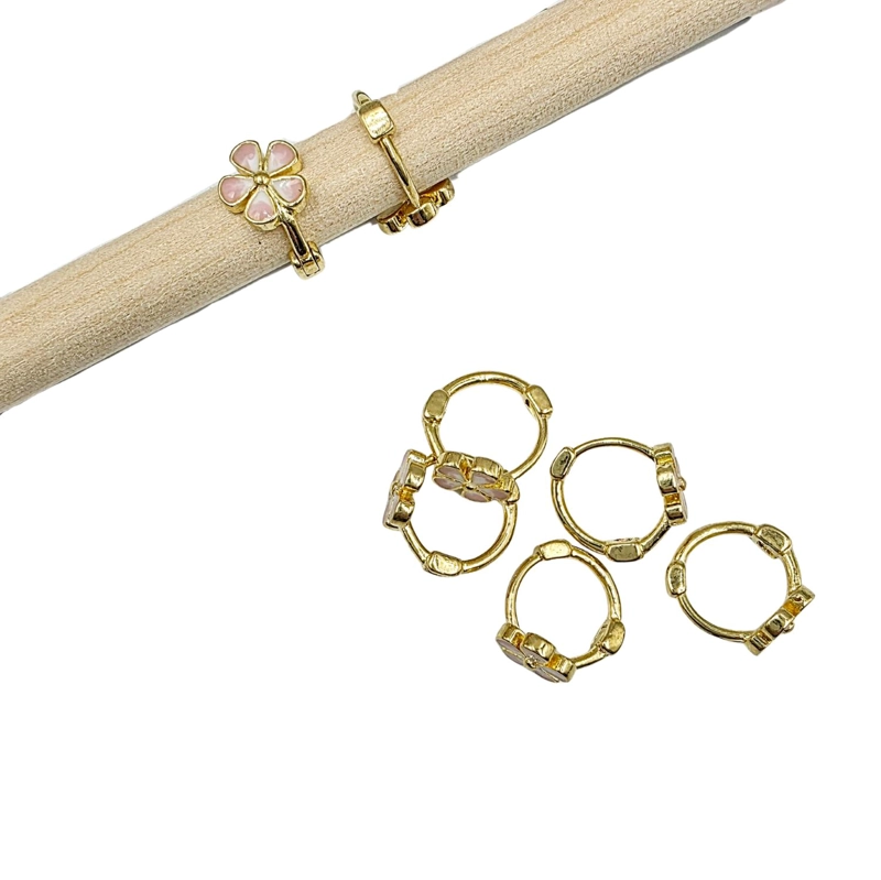 SET DE 6 PARES DE BASES DE AROS CON BAÑO DE ORO MODELOS 3 TAMAÑO TALLA UNICA ARG-FLOR - 1