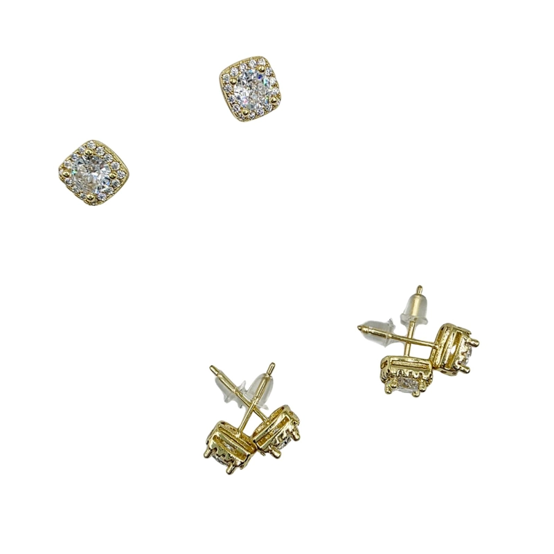 SET DE 6 PARES DE BASES DE AROS CON BAÑO DE ORO MODELOS 3 TAMAÑO TALLA UNICA PIN-014 - 1